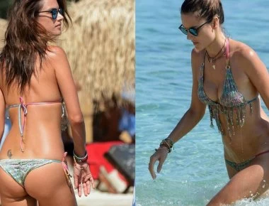 H Αλεσάντρα Αμπρόζιο ξεσηκώνει τη Σαντορίνη (φωτο)